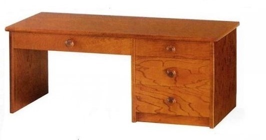  writing desk seat desk width 90cm MK4463 quiet .keyaki paint with a tier of drawers on one side 