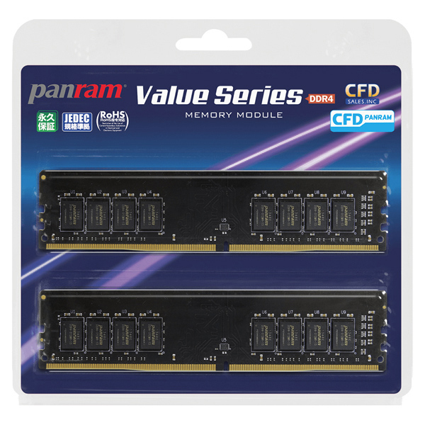 メモリー CFD Panram DDR4-2666 W4U2666PS-8GC19 D4U2666PS-8GC19 | CFD Panram DDR4-2666 デスクトップ用メモリ 8GB