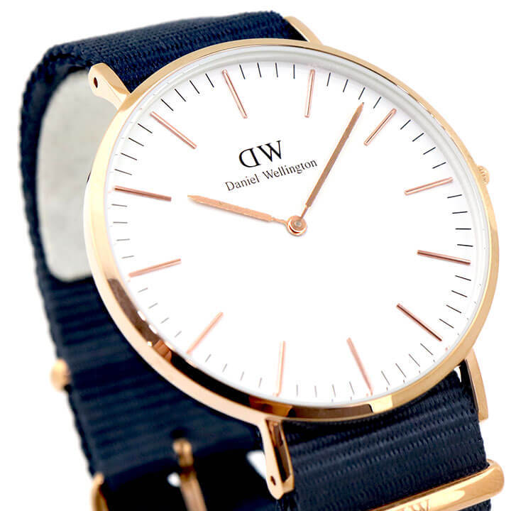 ナイロン ダニエルウェリントン 白 ホワイト 2年保証 腕時計 メンズ アクセの加藤時計店 通販 Paypay クラシックベイズウォーター レディース Dw Dw ナイロン 40mm ローズゴールド 青 ブルー シーンを