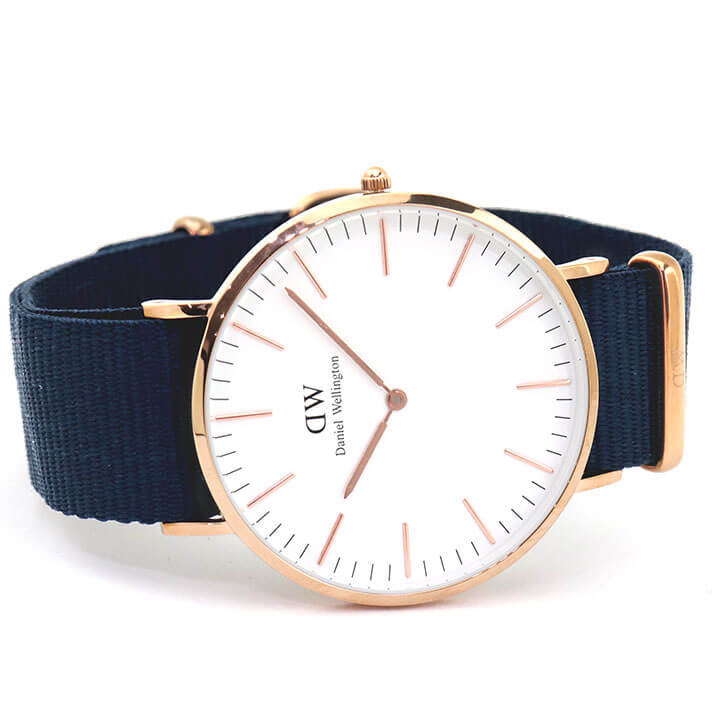 ナイロン ダニエルウェリントン 白 ホワイト 2年保証 腕時計 メンズ アクセの加藤時計店 通販 Paypay クラシックベイズウォーター レディース Dw Dw ナイロン 40mm ローズゴールド 青 ブルー シーンを