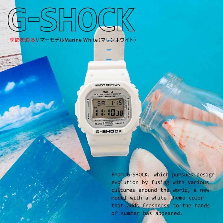 G-SHOCK Gショック BASIC CASIO カシオ DW-5600MW-7 ホワイト デジタル 