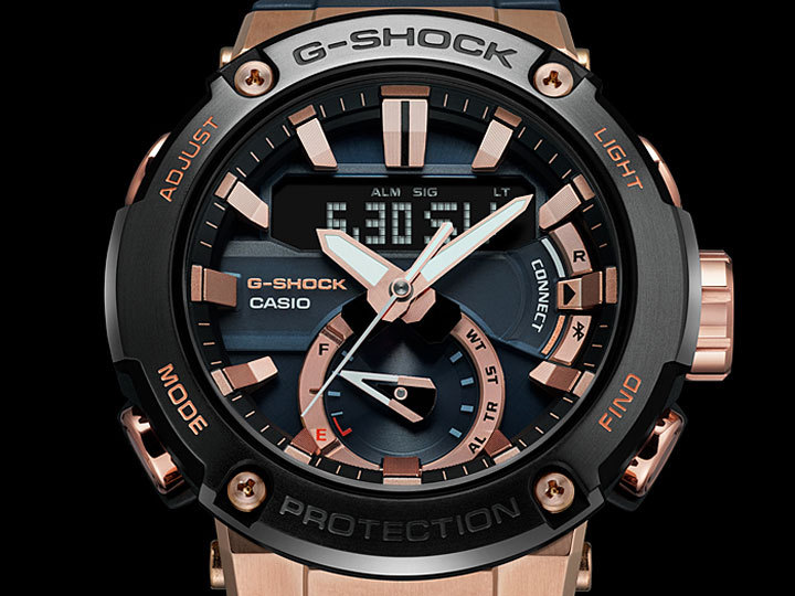 しない G Shock 腕時計 国内正規品 黒 ブラック ピンクゴールド ウレタン 腕時計 メンズ アクセの加藤時計店 Gショック Casio タフソーラー Gst B0g 2ajf モバイルリンク機能 アナログ デジタル メンズ ールドをア