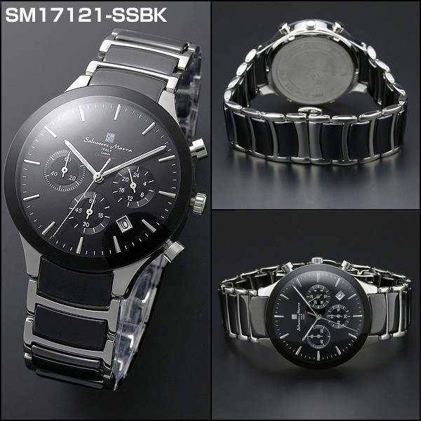 イタリアの Salvatore ブラック 白 ホワイト ピンクゴールド 銀 シルバー 腕時計 メンズ アクセの加藤時計店 通販 Marra サルバトーレマーラ カレンダー Sm アナログ メンズ 腕時計 国内正規品 メタル 黒 をよしとせ