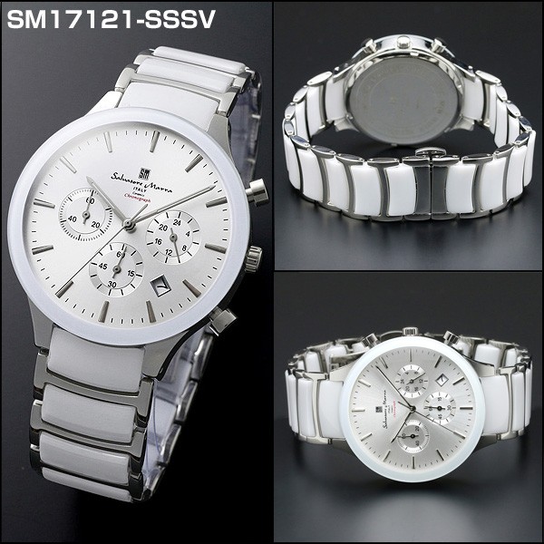 イタリアの Salvatore ブラック 白 ホワイト ピンクゴールド 銀 シルバー 腕時計 メンズ アクセの加藤時計店 通販 Marra サルバトーレマーラ カレンダー Sm アナログ メンズ 腕時計 国内正規品 メタル 黒 をよしとせ