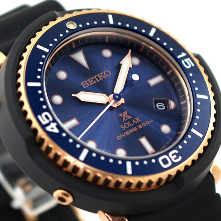 メールにて ポイント最大15倍 腕時計 国内正規品 青 ピンクゴールド 腕時計 メンズ アクセの加藤時計店 通販 Paypay Prospex プロスペックス Tuna Can ミニミニツナ缶 Seiko ソーラー Stbr008 限定モデル メンズ ンサイジン