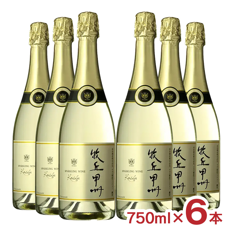 本坊酒造 山梨マルスワイン 牧丘 甲州 スパークリング 750mlびん 1ケース（6本） シャンパン・スパークリングワインの商品画像