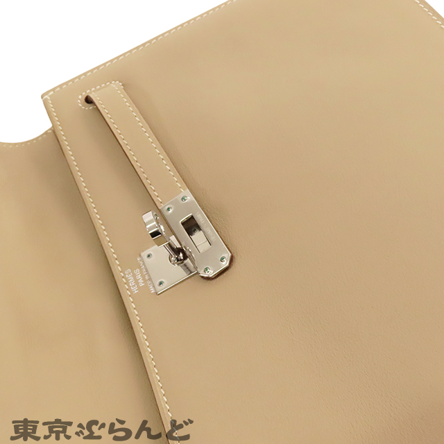  Hermes HERMES Kelly Dance *L stamp beige silver metal fittings Swift shoulder bag belt bag body bag lady's 015000068