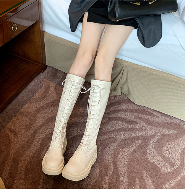  long boots lady's jockey boots braided up Classic thickness bottom casual stylish beautiful legs ..... autumn winter 