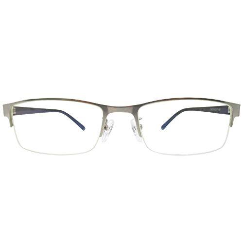  date glasses stylish square date glasses light weight TR90 material metal half rim UV cut lens ( silver )