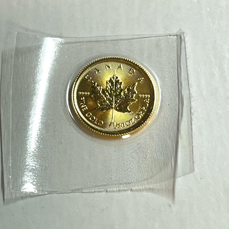 [ free shipping ] unused goods Maple leaf gold coin 1/20 ounce original gold 24 gold 1.55g in goto