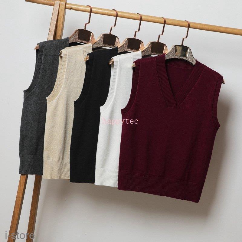  school vest woman knitted the best V neck student lady's uniform the best high school student junior high school student plain sweater large size simple pretty 