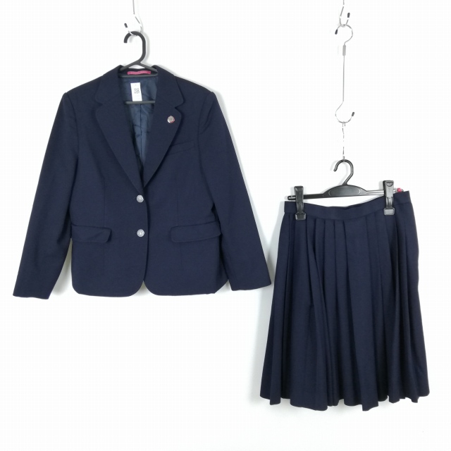  blaser skirt top and bottom 2 point set winter thing woman school uniform Saitama .. high school navy blue uniform used rank C EY3089