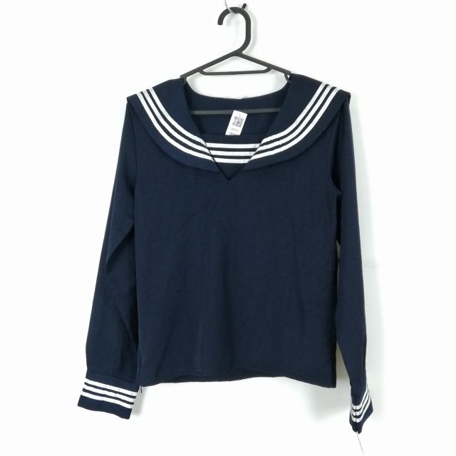  cosplay sailor suit outer garment M white 3ps.@ line woman school uniform middle . high school navy blue uniform used GM0981