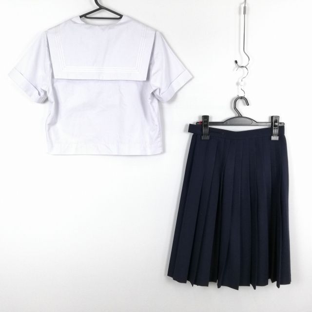  sailor suit skirt scarf top and bottom 3 point set summer thing white 3ps.@ line woman school uniform Hyogo Himeji higashi high school white uniform used rank C NA4356