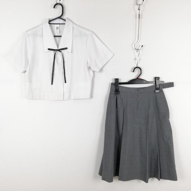 blouse skirt cord Thai top and bottom 3 point set summer thing woman school uniform middle . high school white uniform used rank C NA4698