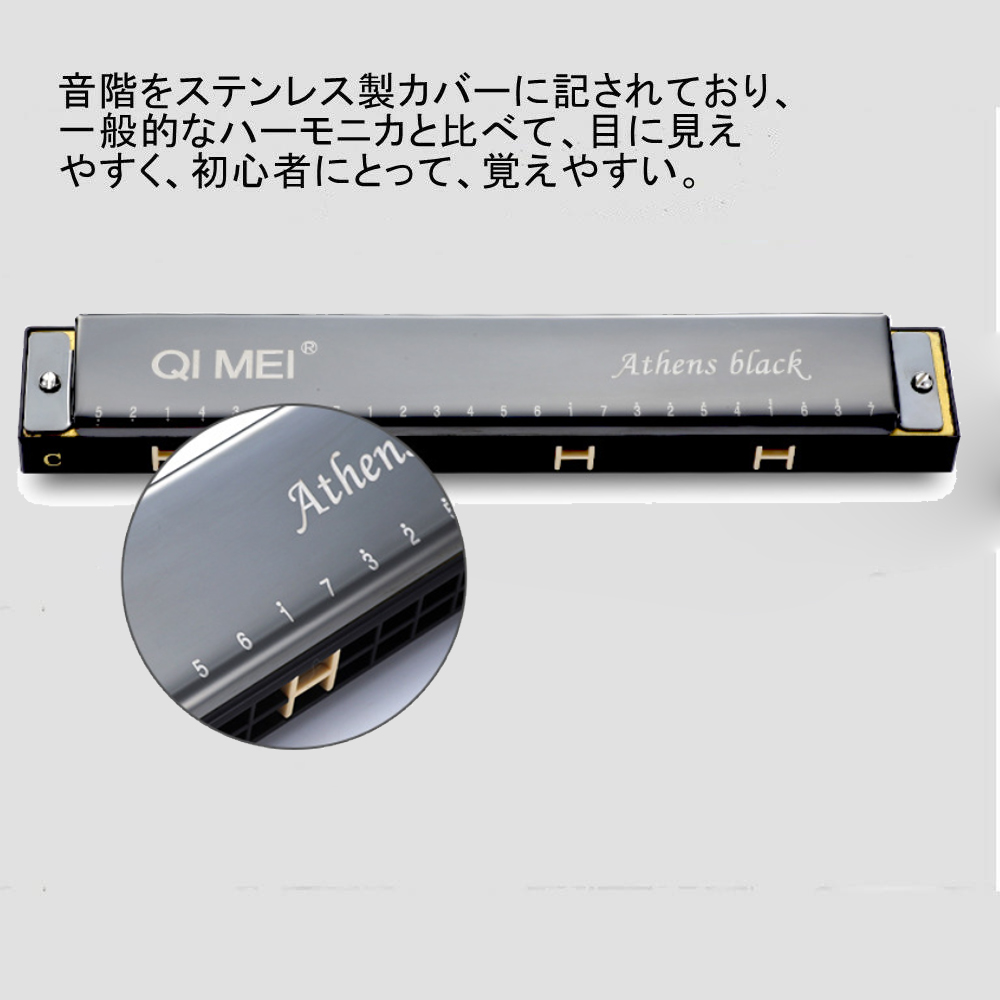  harmonica C style 24 hole . sound beginner child oriented introduction practice for cleaning Cross storage case attaching resin body 
