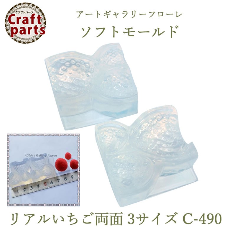 亀島商店 ソフトモールド リアルいちご両面 3サイズ KAM-REJ-490の商品画像
