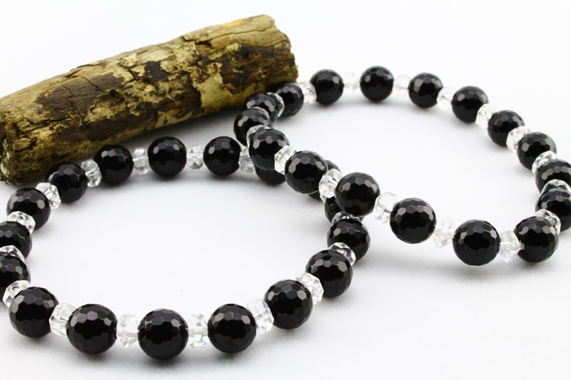 オニキス  ブレスレット 128面カット 