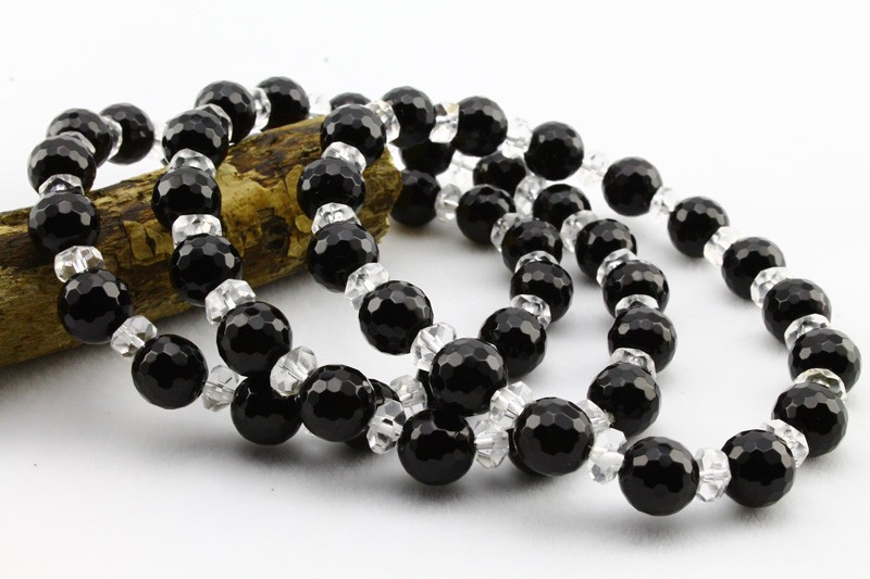 オニキス  ブレスレット 128面カット 