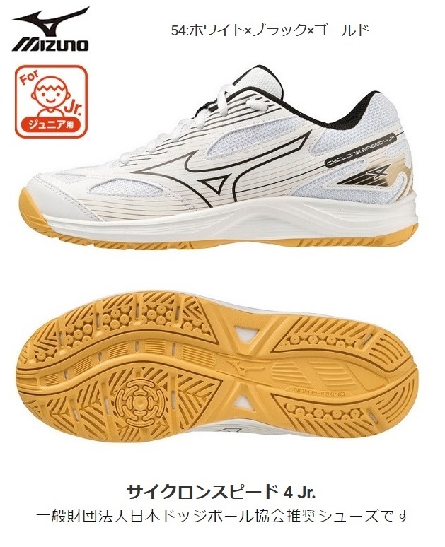  доджбол обувь Mizuno Junior Cyclone скорость 4 Jr V1GD231054 белый × черный салон обувь белый ребенок волейбол мяч type ароматические средства подарок 