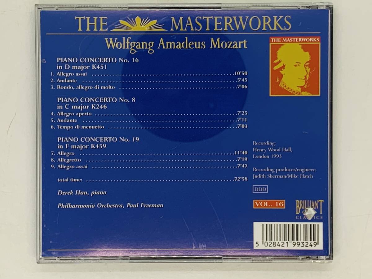  быстрое решение CD THE MASTERWORKS Vol.16 Piano concertos Nos.16 8 19 / фортепьяно концерт / Derek Han piano Z26