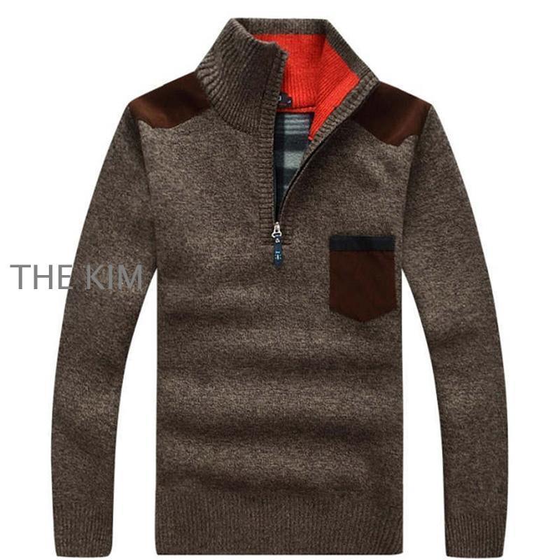  Golf одежда мужской Golf свитер вязаный Golf половина Zip бизнес Golf Golf tops вязаный свитер блузон с высоким воротником зимний костюм осень-зима 