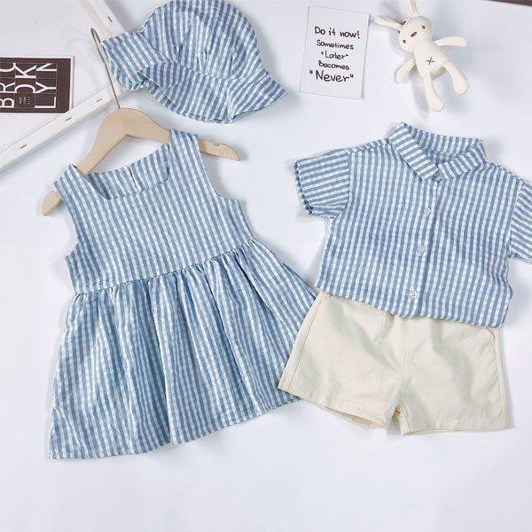  baby выставить унисекс One-piece летняя одежда рубашка укороченные брюки 2 позиций комплект лето хлопок полоса рисунок удобный хороший выход 80 90 100 110 120ccm голубой 