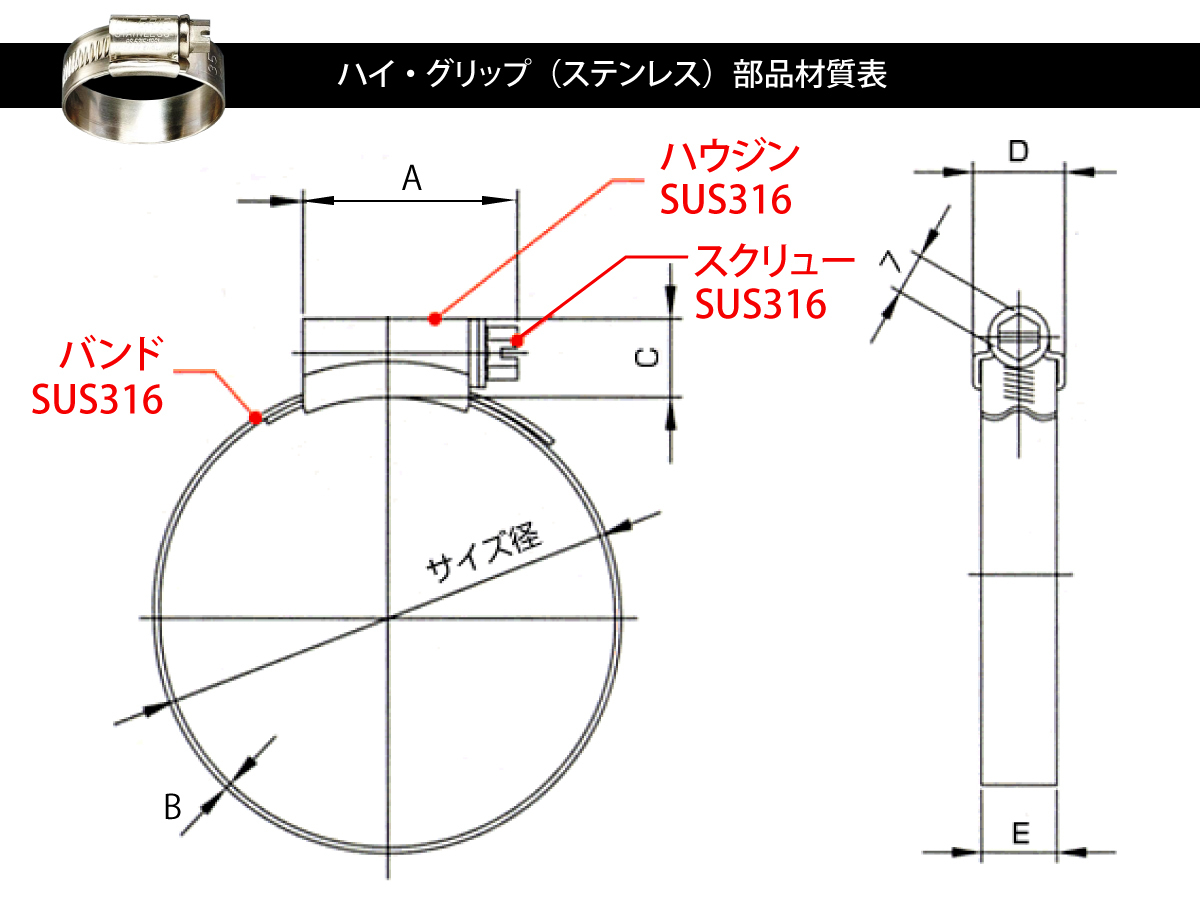  высокий рукоятка высокое качество шланг частота 60~80mm весь из нержавеющей стали отсутствует SUS316 ширина 13mm Англия производства JCS автомобиль универсальный товар 
