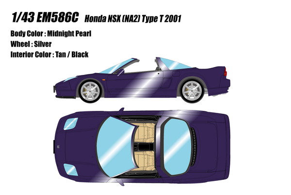 MAKE UP Honda NSX （NA2） Type T 2001 ミッドナイトパール （1/43スケール アイドロン（EIDOLON） EM586C） おもちゃのミニカーの商品画像