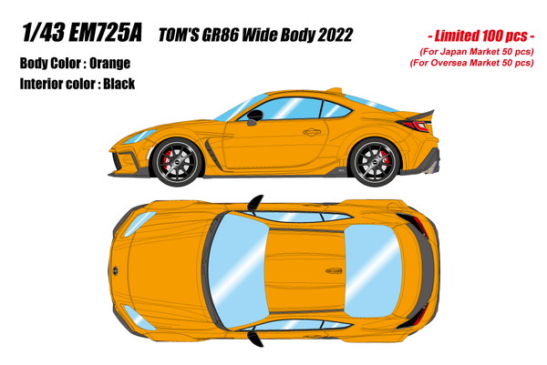 MAKE UP TOM`S GR86 Wide Body 2022 オレンジ （1/43スケール EIDOLON