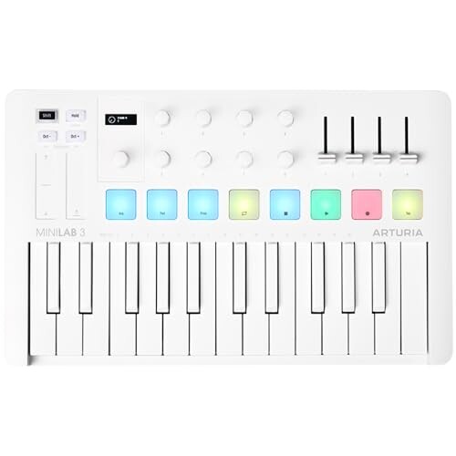 Arturia MIDI клавиатура контроллер MiniLab 3 ALPINE WHITE Alpine белый 