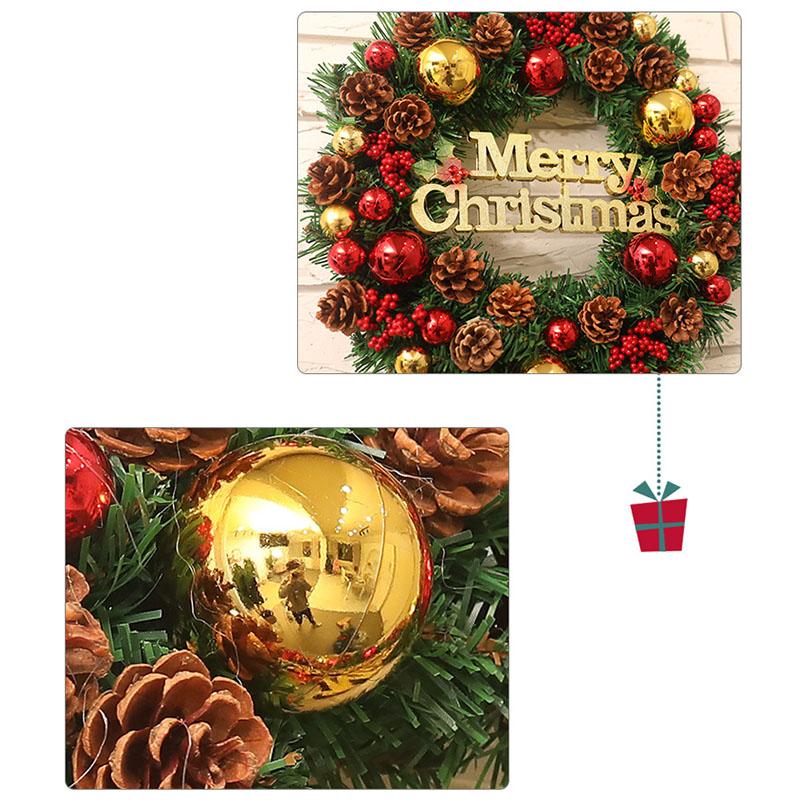  Christmas wreath Christmas door entranceway garden wall decoration Galland ornament Deluxe lease natural lease part shop decoration pretty New Year decoration 