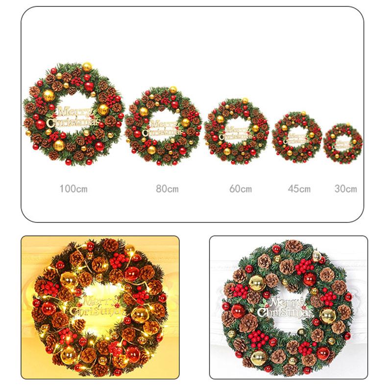  Christmas wreath Christmas door entranceway garden wall decoration Galland ornament Deluxe lease natural lease part shop decoration pretty New Year decoration 