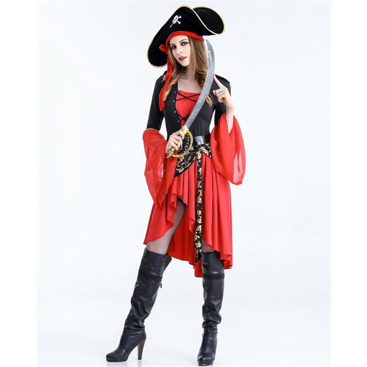  Halloween костюм костюмы маскарадный костюм костюм море .3 позиций комплект шляпы для сафари ska LAP рукав ремень кожа Western Pirates платье 