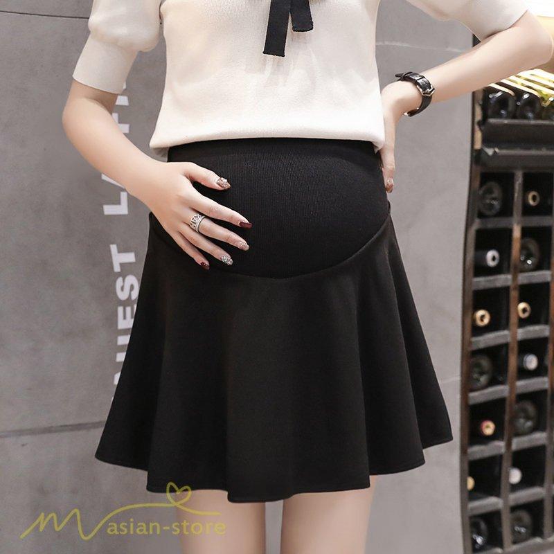  skirt maternity skirt lady's miniskirt short plain A line put on .. large size flair maternity wear plain easy 