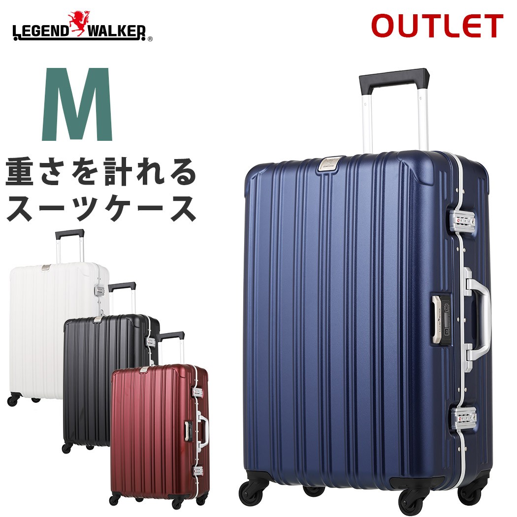 LEGEND WALKER レジェンドウォーカー 細フレームスーツケース 70リットル 6201L-62-MAT-BK（マットブラック） 旅行用品　ハードタイプスーツケースの商品画像