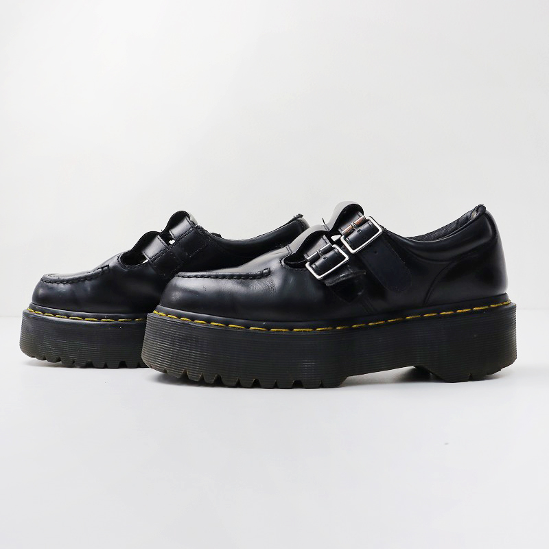  Dr. Martens Dr. Martens BELLE толщина низ Loafer UK4/ черный 2 ремешок балка кожа обувь 23cm[2400013712774]