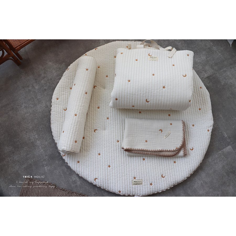 mini bolster cushion звезда месяц /../ лимон. вышивка ( с хлопком имеется ) premium стеганый mini подкладка подушка ( примерно 60×10cm)nbinbi подкладка подушка 