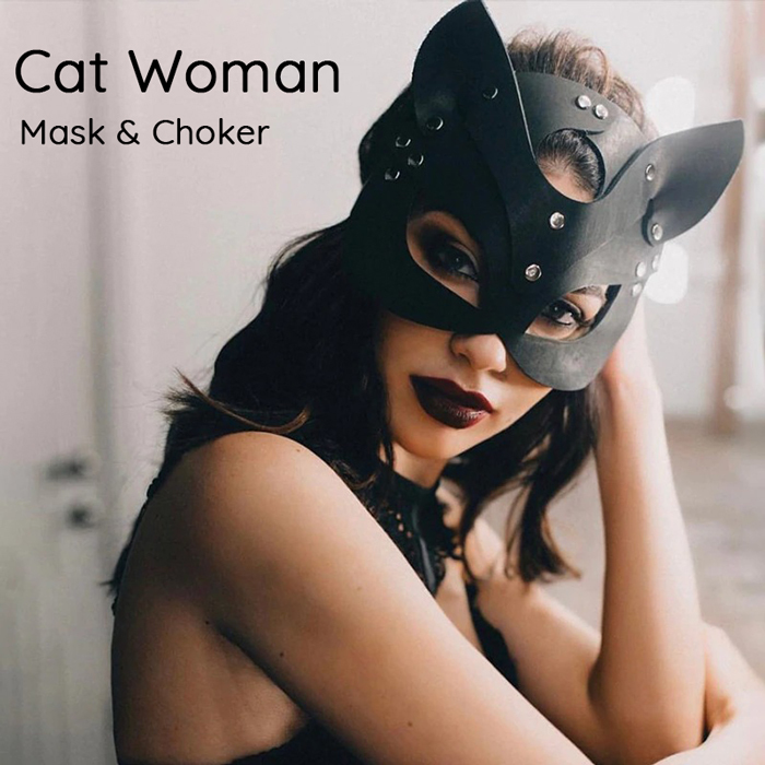  cosplay cat mask necklace mask mask ..PU.. costume sexy half mask black Dance mask party 