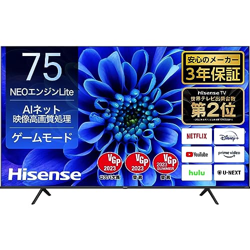 ハイセンス 75V型 4Kチューナー内蔵 液晶 テレビ 75E6G 75E6G | ハイセンスジャパン株式会社