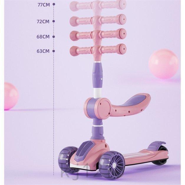  scooter for children kick scooter Kids toy 3 wheel LED tire seat .. folding type many -step high-quality adjustment brake attaching gift optimum birthday present 