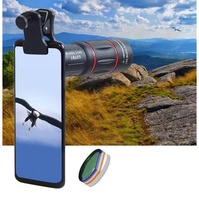  smartphone camera lens 18 * 25 mobile telephone telescope waterproof optics glasses single eye wide-angle daytime . night. Vision telephone camera lens smart phone for telephoto lens 18X magnification smartphone 