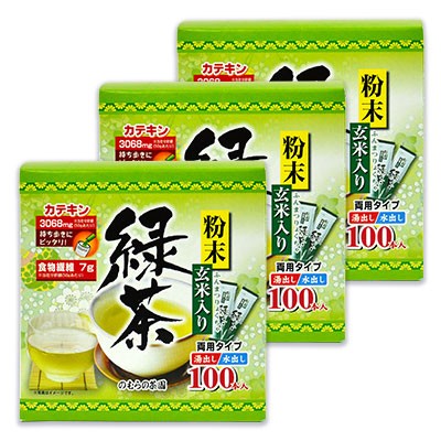 のむらの茶園 のむらの茶園 粉末玄米入り緑茶 スティック 0.5g 100本入 × 3個 緑茶、煎茶の商品画像