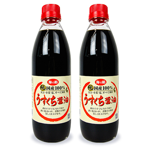 海の精 国産 うすくち醤油 瓶 瓶 500ml × 2本の商品画像