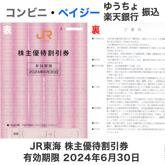 JR Tokai stockholder complimentary ticket have efficacy time limit 2024 year 6 month 30 day 