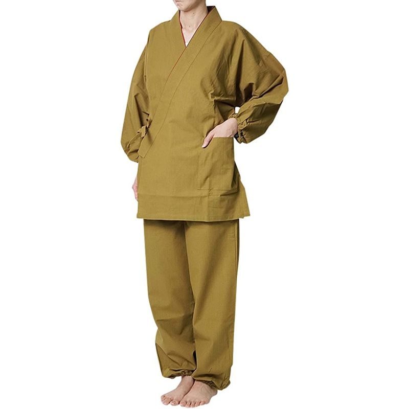  for women jinbei mustard Karashi Samue . month woman ... small .. woven 38-7930 S/M/L/LL (M)