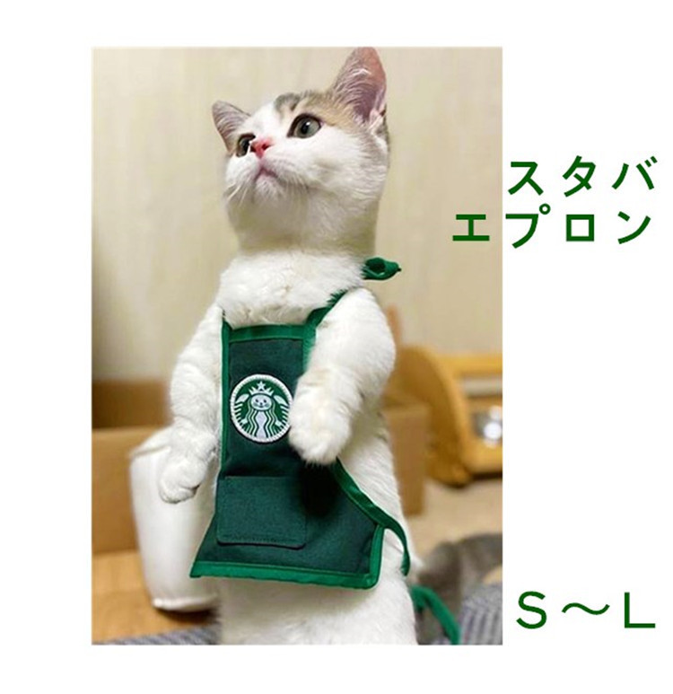  cat clothes dog clothes Starbucks start ba apron dog wear Korea pet clothes dog cat combined use Christmas pet accessories walk stylish dog. clothes S-L autumn spring pet wear pet 