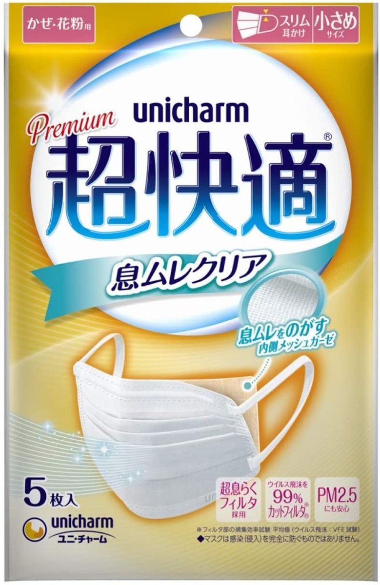 unicharm unicharm 超快適マスク 息ムレクリアタイプ 小さめサイズ 6枚入×6個 超快適マスク 衛生用品マスクの商品画像