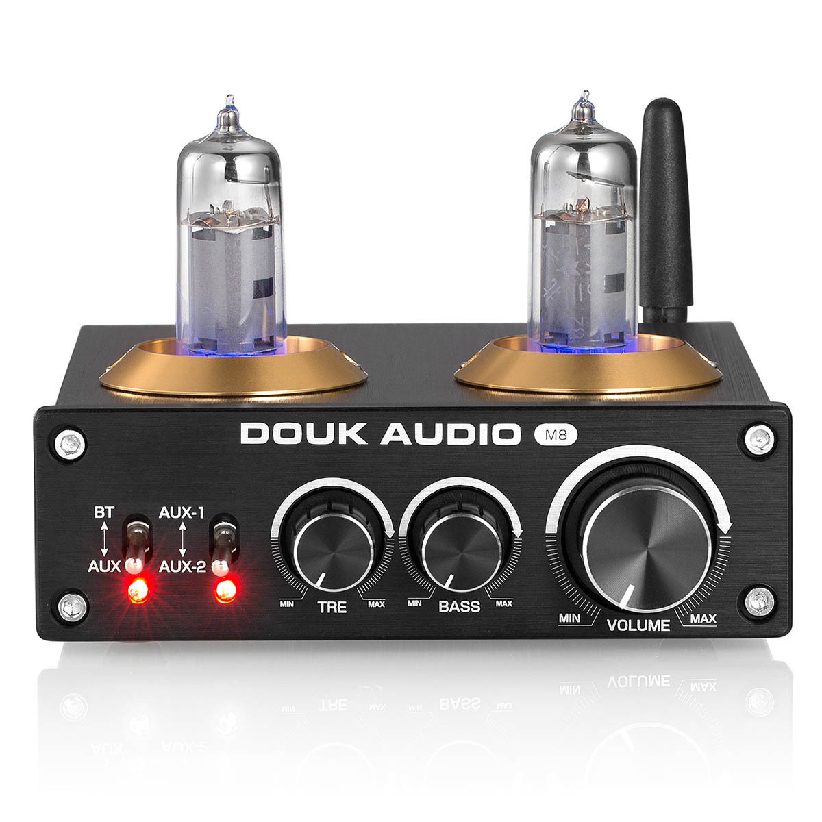 DOUK AUDIO M8 6K4 QCC3003 HiFi Bluetooth 5.0 вакуумная трубка усилитель мощности настольный стерео аудио усилитель 50W×2