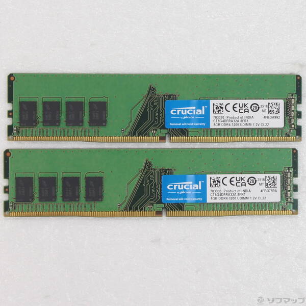 クルーシャル CT2K8G4DFRA32A 16GB Kit 2x8GB DDR4-3200 UDIMM CL22 8Gbit 16Gbitの商品画像